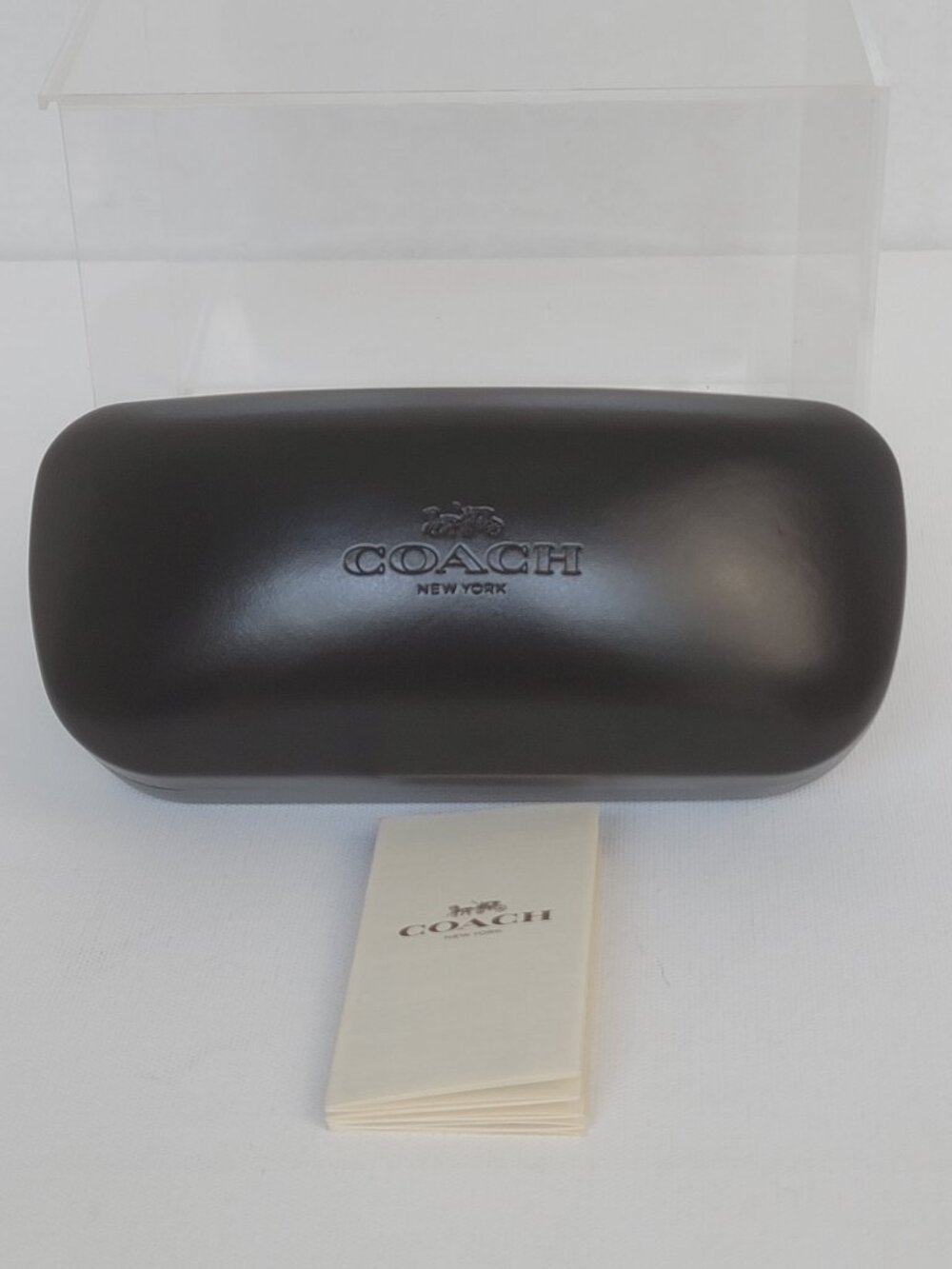 Coach New York Black Embossed Hard Clamshell Eyeglass Sunglasses Case